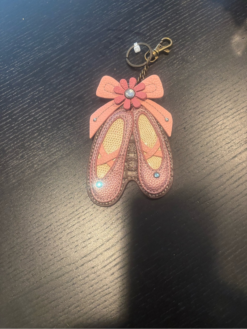 Chala Pink Ballet Shoe Keychain Charm with Bow NWOT